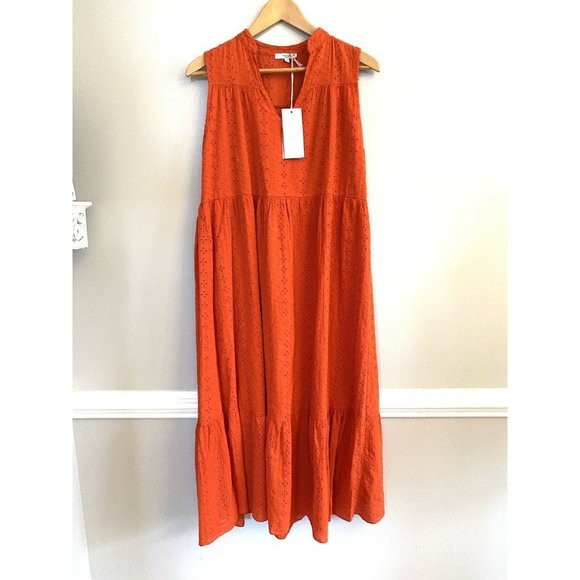 VANESSA ZANI New Made In Italy Orange Cotton Eyele - Picture 2 of 9